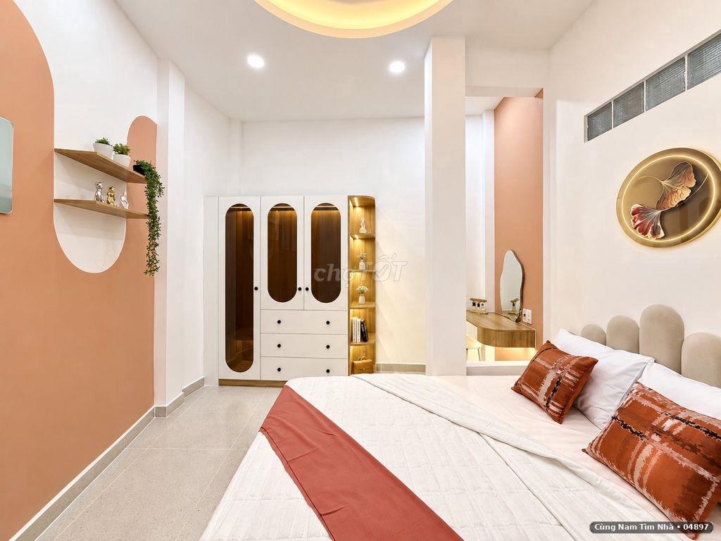 Nhà đẹp 3 tầng Nơ Trang Long Bình Thạnh 64m², nội thất mới