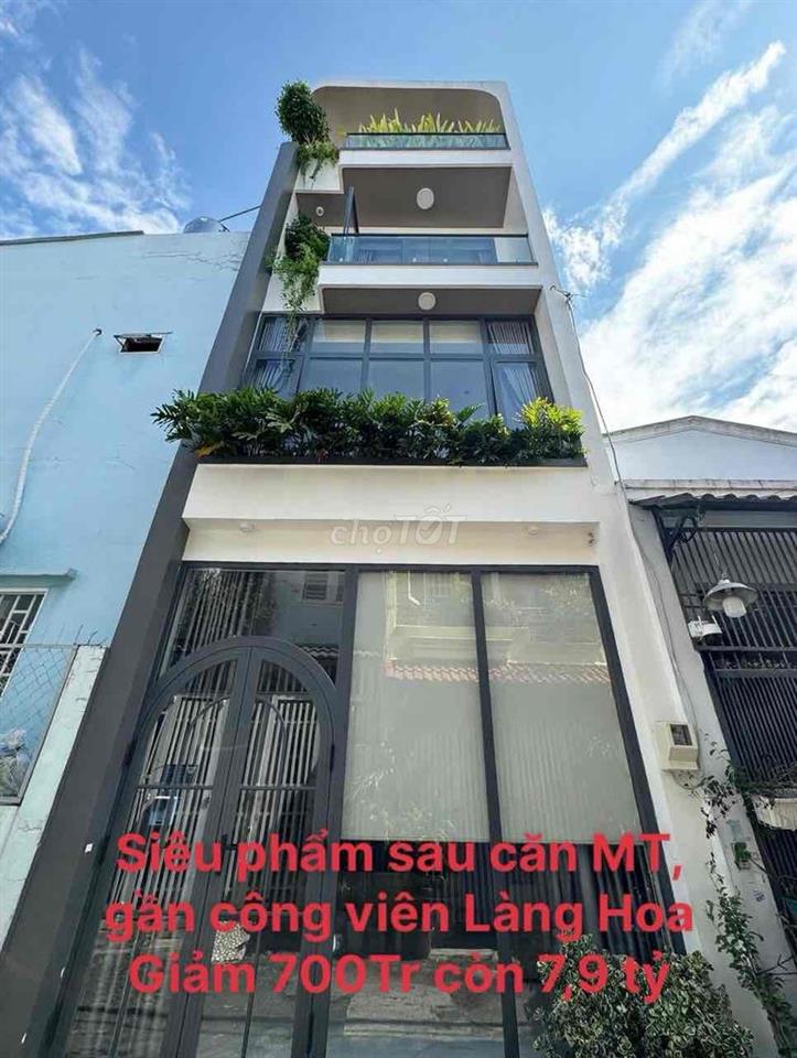 Giảm 700Tr còn 7,9 tỷ, Nhà xây mới, gần Công Viên Làng Hoa, Sau căn MT