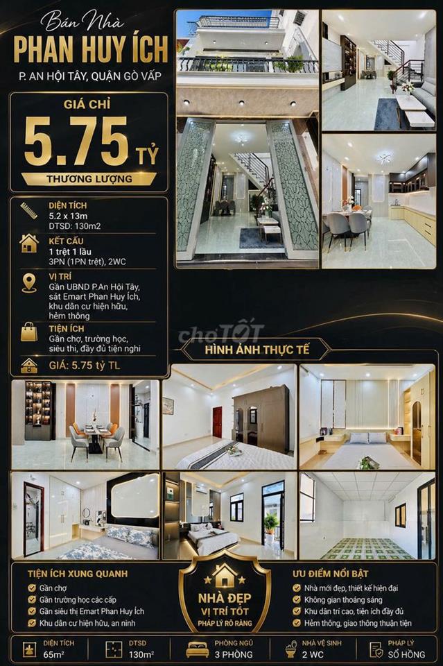[SHR] Hẻm 4M - Phạm Văn Chiêu - 1 Trệt 1 Lầu - Ngay Chợ Thạch Đà