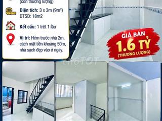 [SHR] Hẻm 2m5 Lý Thường Kiệt 1 Trệt 1 Lầu - Gần Chợ Gò Vấp