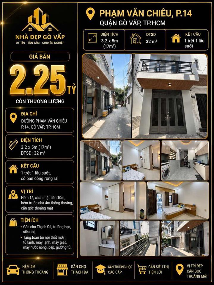 [SHR] Lý Thường Kiệt P.4 1 Trệt 1 Lầu Hẻm 2m5