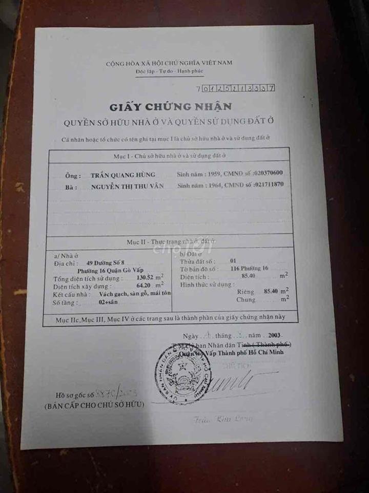 Nhà trung tâm phường An Hội Đông cần bán gấp. Giá siêu ngợp