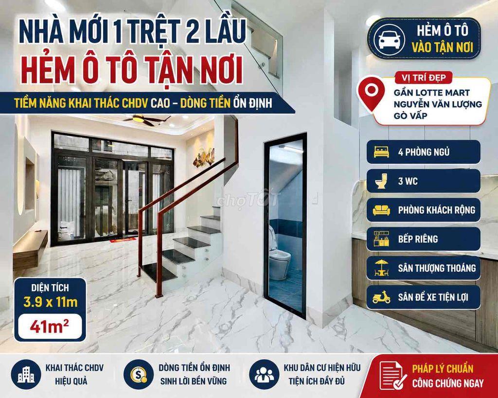 HẺM Ô TÔ TẬN NƠI  4PN – NHÀ MỚI HOÀN CÔNG TIỀM NĂNG KHAI THÁC CHDV