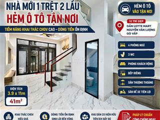 HẺM Ô TÔ TẬN NƠI  4PN – NHÀ MỚI HOÀN CÔNG TIỀM NĂNG KHAI THÁC CHDV