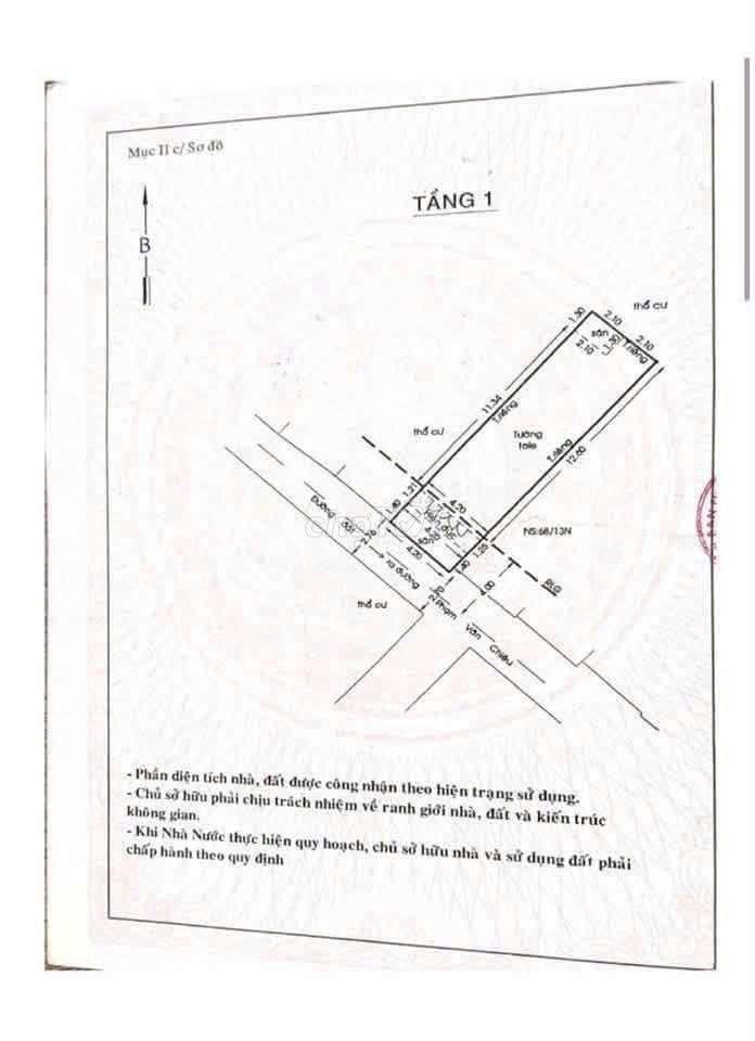 nhà hẻm 1358 Quang Trung p14, 4,2x15,5m, cấp 4, công nhận 64m2
