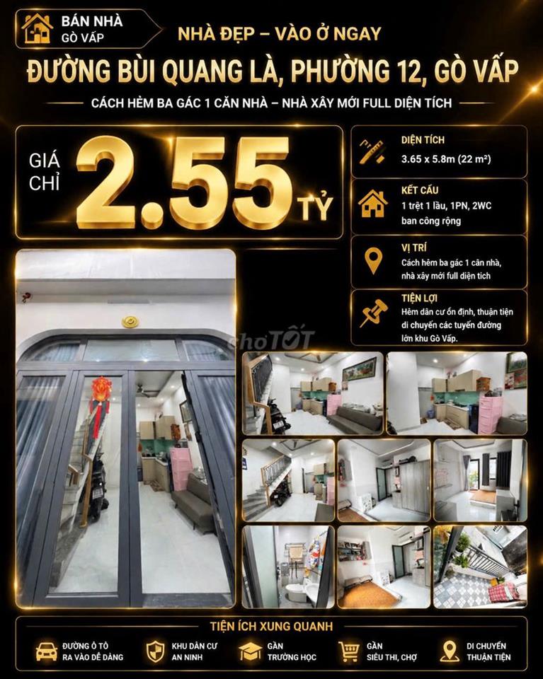 [SHR] Huỳnh Khương An 1 Trệt 1 Lầu Ngay Chợ GV - ĐHCN4