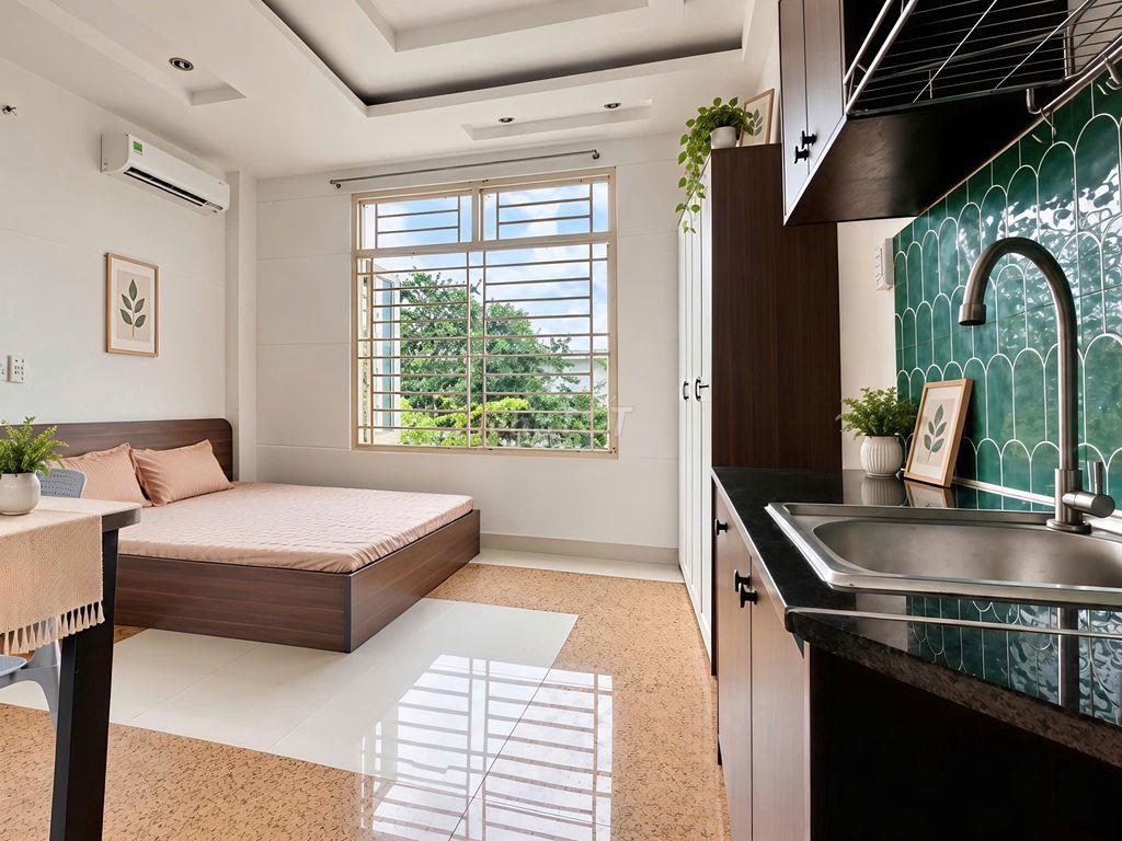 Studio cửa sổ thoáng rộng có sẵn nt cơ bản gần EMart