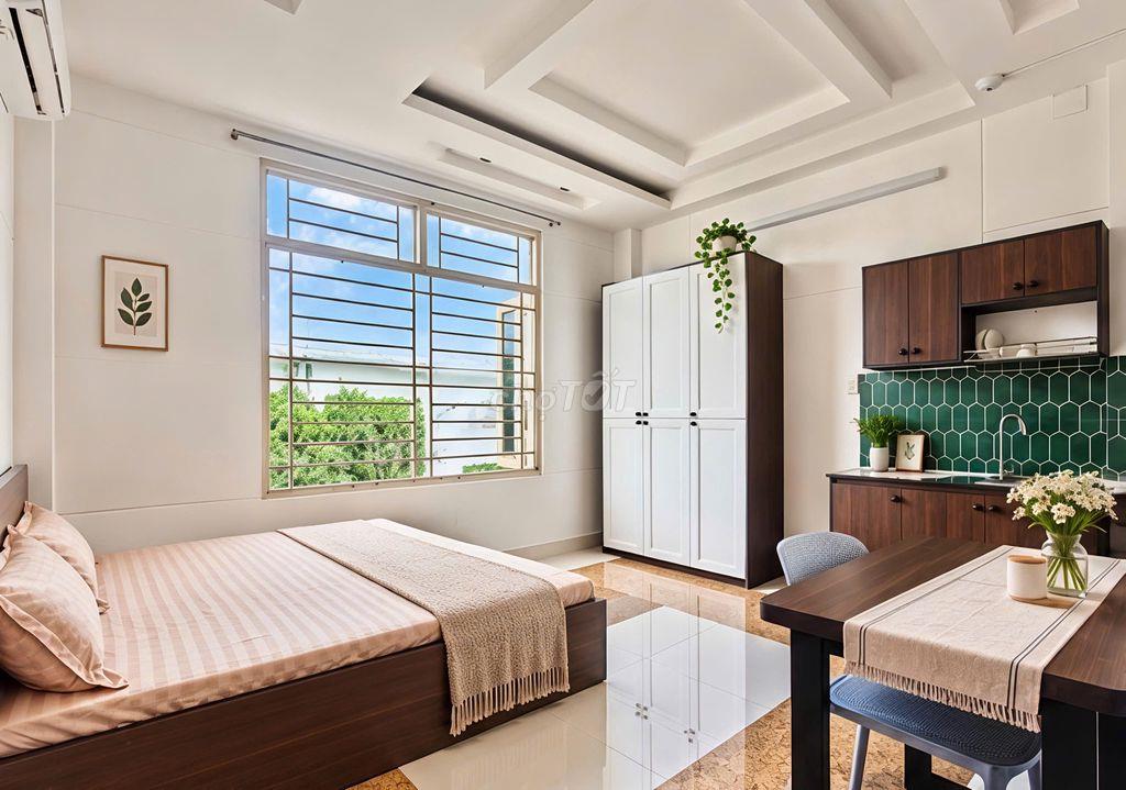 Studio cửa sổ thoáng rộng có sẵn nt cơ bản gần EMart