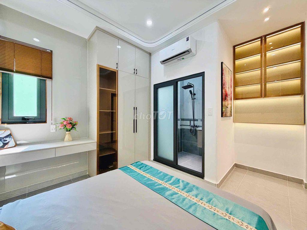 cho thuê nhà đường số 1 p16(4,5x12)  2 lầu , 4pn , 5wc , full nt