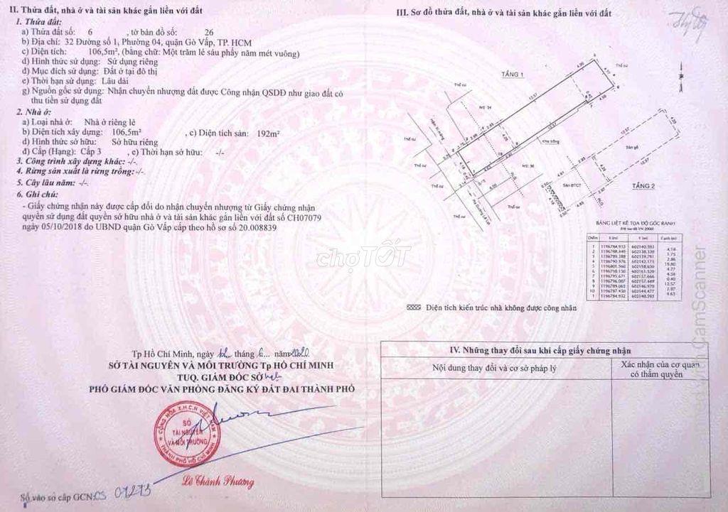 🔥 BÁN NHÀ ĐẤT HIẾM 106,5m² – PHƯỜNG HẠNH THÔNG, TP.HCM 🔥