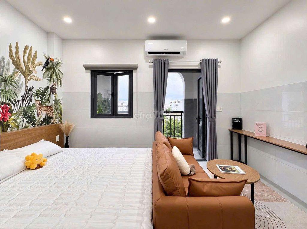 STUDIO 1 PHÒNG NGỦ TÁCH BẾP CÓ BAN CÔNG BỰ FULL NỘI THẤT CHO NUÔI PET