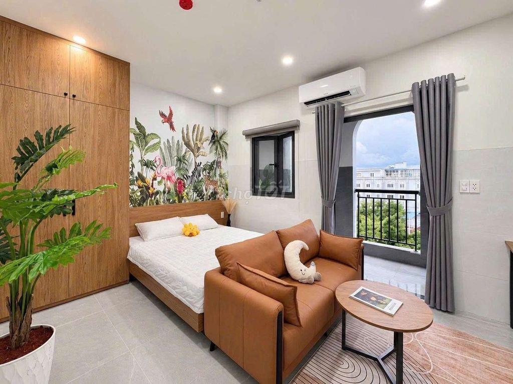STUDIO 1 PHÒNG NGỦ TÁCH BẾP CÓ BAN CÔNG BỰ FULL NỘI THẤT CHO NUÔI PET