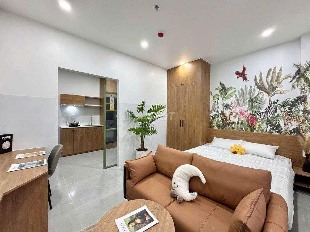 STUDIO 1 PHÒNG NGỦ TÁCH BẾP CÓ BAN CÔNG BỰ FULL NỘI THẤT CHO NUÔI PET