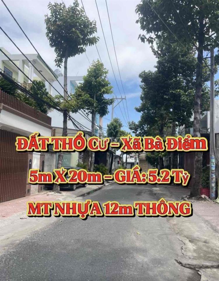 ❤️ĐẤT MT NHỰA 12m THÔNG-5m X 20m- CÁCH CHỢ BÀ ĐIỂM 700m