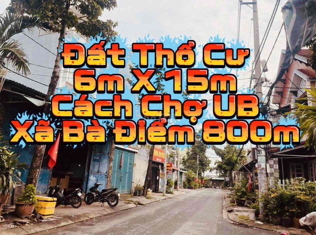 ĐẤT 6m X 15m-Đường 12m Ra Phan Văn Hớn 100m- Chợ Bà Điểm 800m