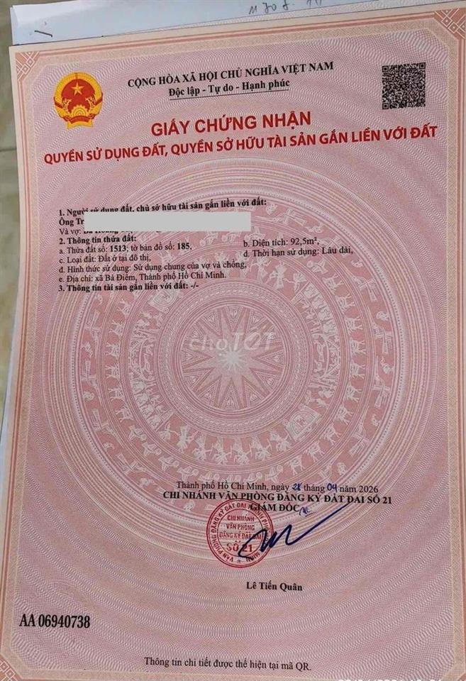 ✅ĐẤT THỔ CƯ- 6m X 16m-Gần Chợ Đầu Mối-NS-Hóc Môn