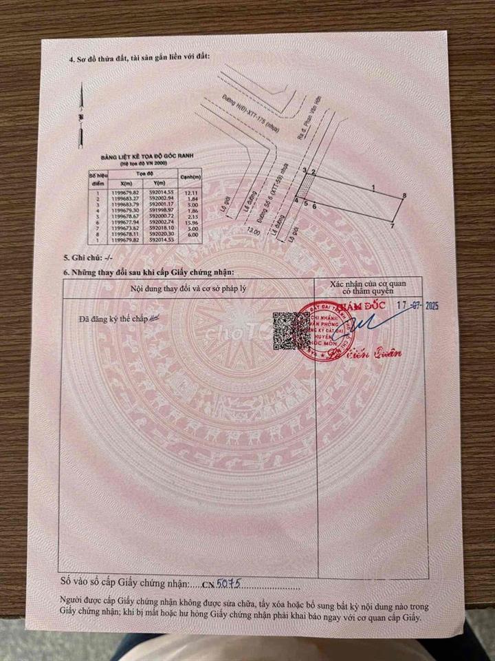 •Lô Đất Gần Chợ Bà Điểm  Đường Nhựa 9m Thông Ssor Riêng