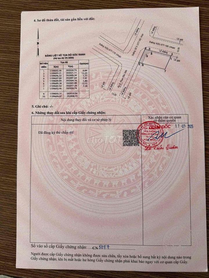 •Lô Đất Gần Chợ Bà Điểm  Đường Nhựa 9m Thông Ssor Riêng