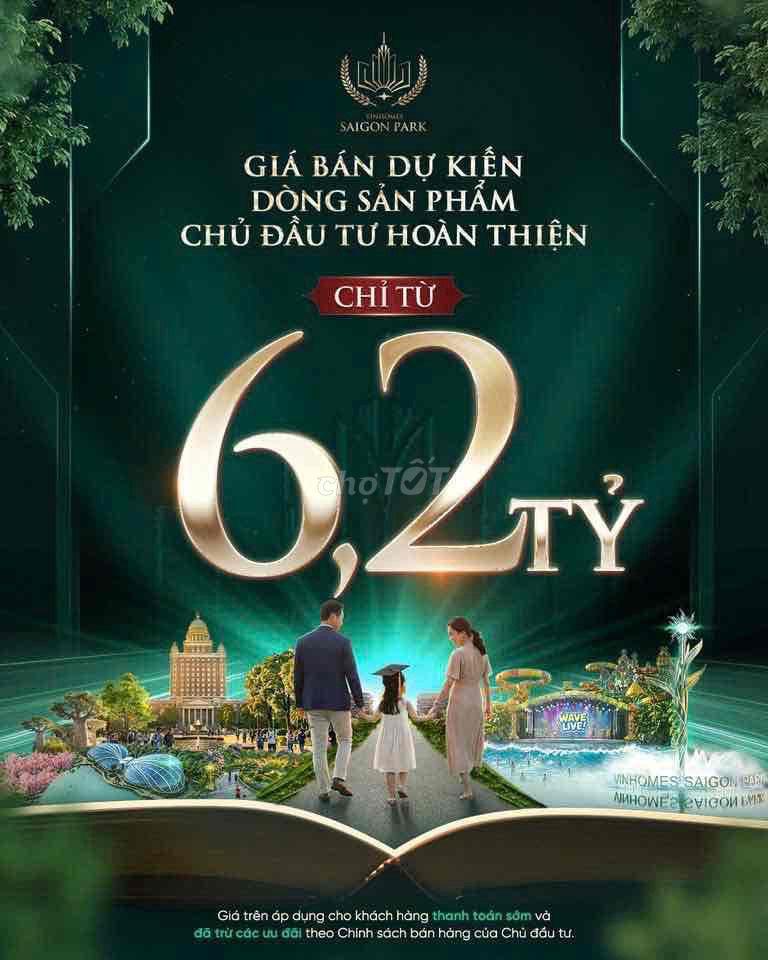 Vinhomes Saigon Park Hóc Môn Giá Chỉ Từ 5 Tỷ/Căn Ưu Đãi đến 22,5%