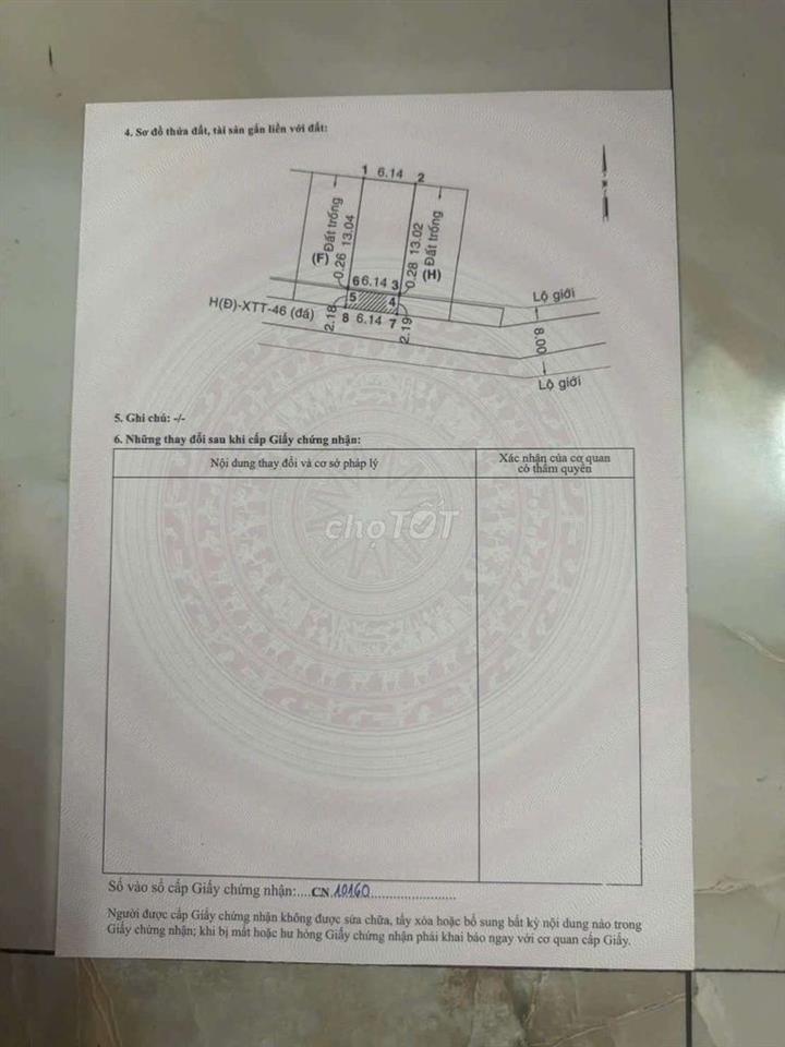 Bán Gấp Lô Đất 6,14x15m Shr, Đg 5m 1/50m Dương Công Khi Gần Chợ XTT.