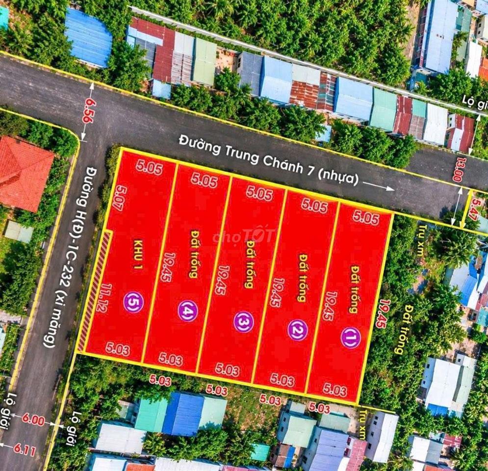 Đất 5x20m,Shr MT Nhựa 8m Ngay Chợ, Nhà Thờ Trung Chánh, Nguyễn Ảnh Thủ