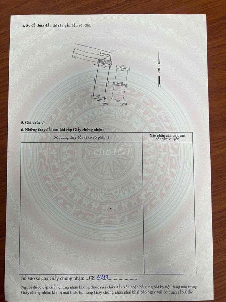 BÁN CĂN NHÀ LẦU SỔ HỒNG RIÊNG GẦN CHỢ ĐÔNG THẠNH