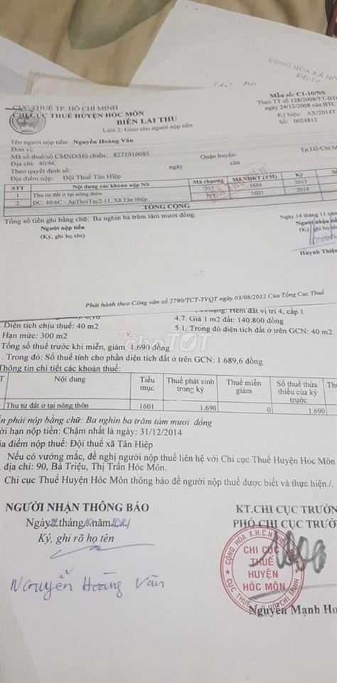 cần bán nhà tân hiệp