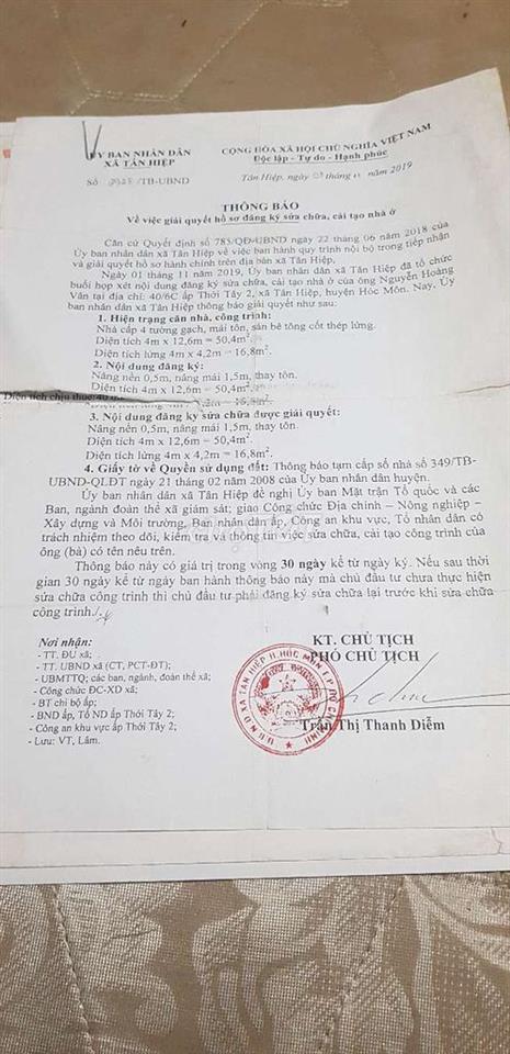 cần bán nhà tân hiệp