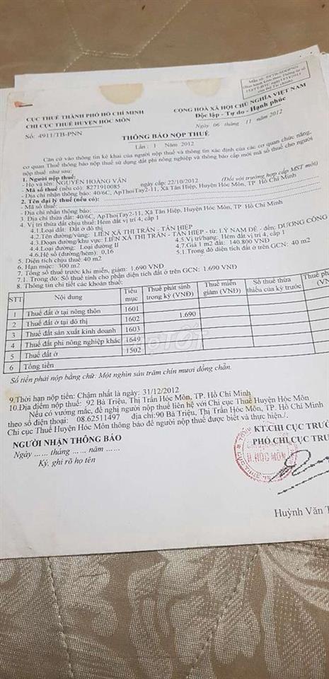 cần bán nhà tân hiệp
