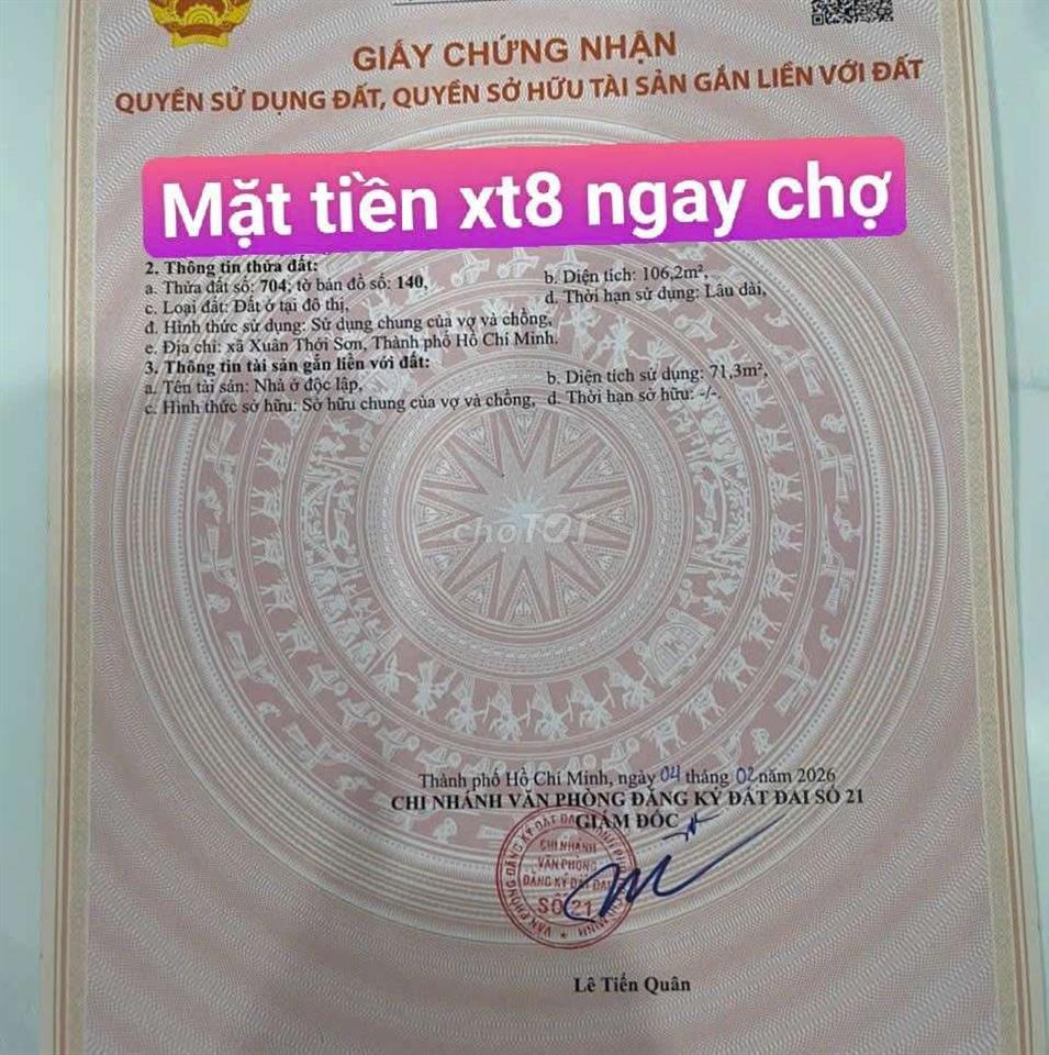 Bán đât tặng nhà mặt tiền chợ chữ S