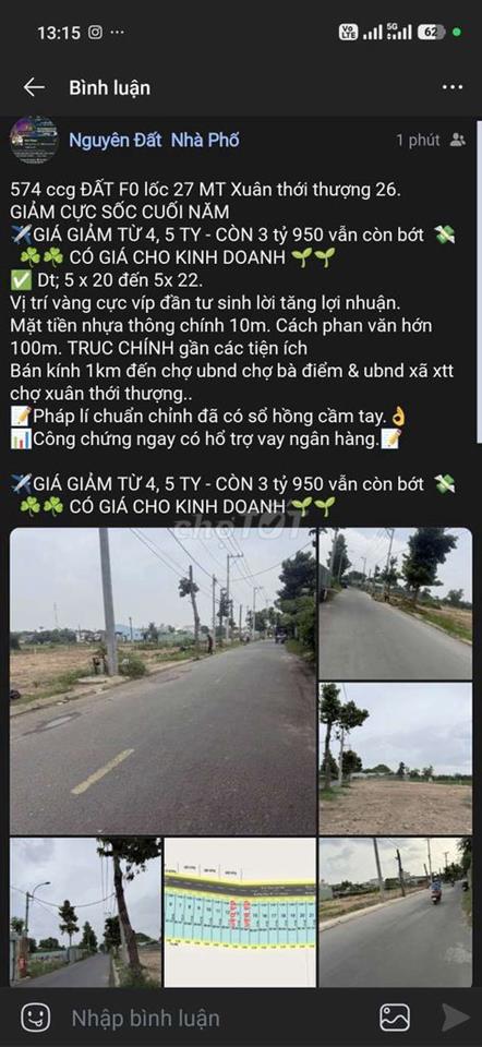 ĐẤT THỔ CƯ đường 10m mới ra sổ khu dân cư
