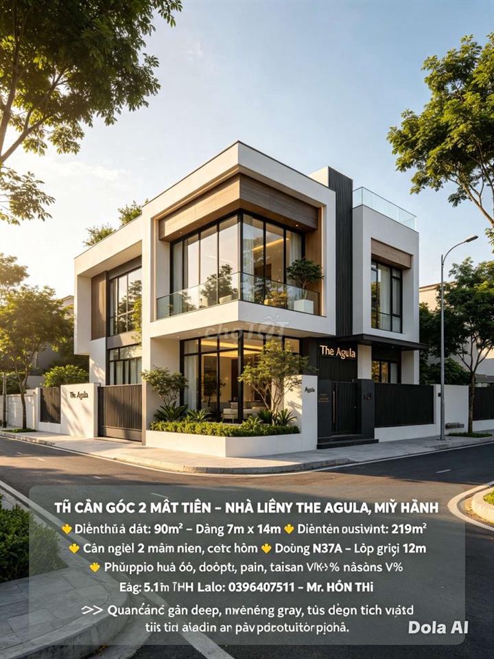 nhà căn góc 2 Mt.90m2 .ngang 7x14.gia 5.1 tỷ . ALUGA trần anh long an