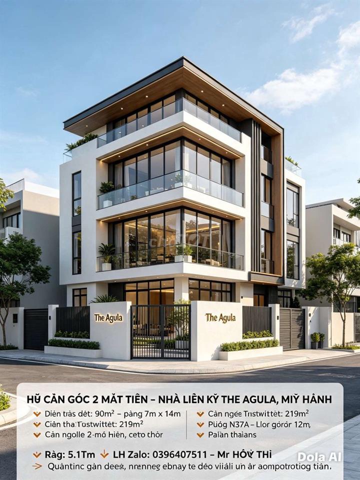 nhà căn góc 2 Mt.90m2 .ngang 7x14.gia 5.1 tỷ . ALUGA trần anh long an