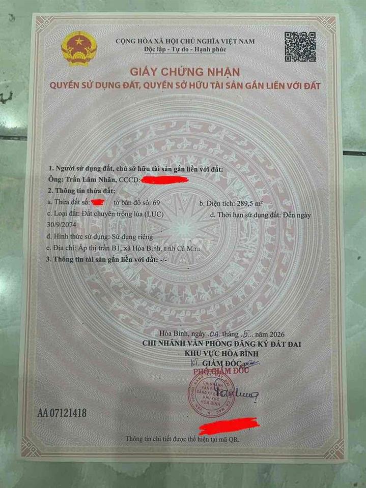 Ban lô đất 3500m2 thổ cư phù hợp phân lô ( 25-29lô)