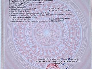 Bán nhà 5x13,45m; sổ hồng riêng, mới xây dựng, đã hoàn công