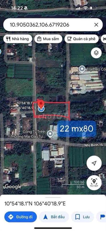 Đất 1/ Nhị Bình 15 Dt: 22x80  tổng 1515m Đất trồng cây lâu năm Giá: 9t