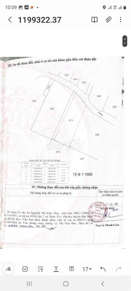 Bán đất MT XXT4(Hà Thị Đồ mới) Xã Bà Điểm dt 1.363m2 giá 11 tỷ