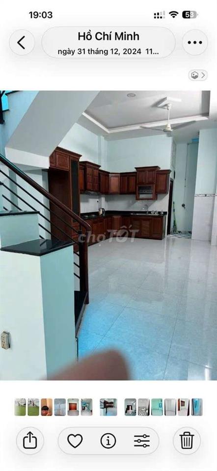 Cần cho thuê nhà P ĐHT.ĐƯỜNG  NVQ .DT 4,3 x18 .1 rrệt 1 lầu 3PN 2WS