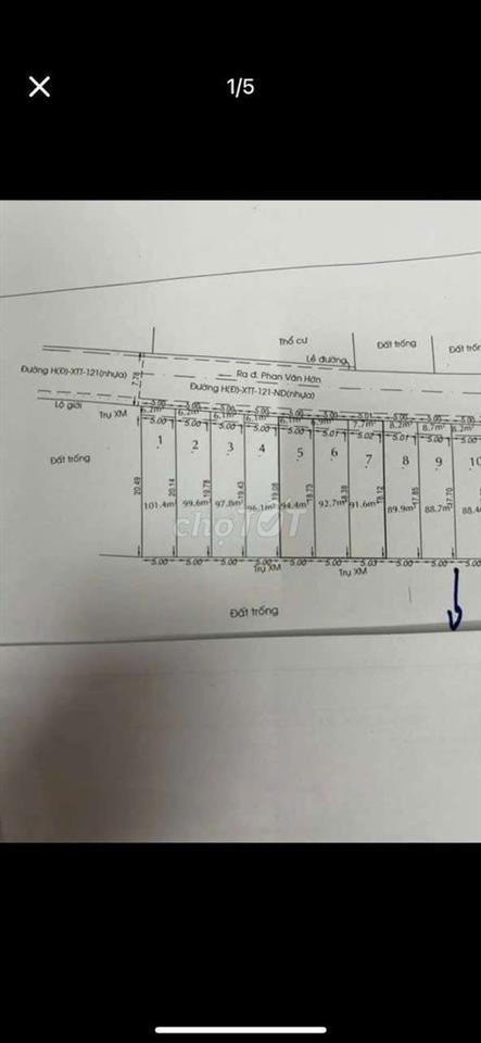 Bán Đất Mặt Tiền DT 5m x 22m Full Thới Tam Thổ Cư Giá 3.9 Tỷ Dg PVH