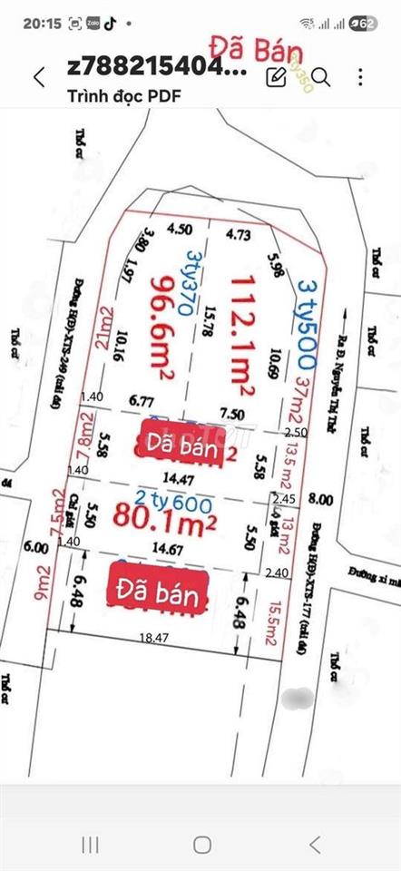 Bán Đất Thổ Cư Hẻm Xe Hới DT 5.5 x 19.5m Giá 2.75 Tỷ Dg N.T.T  Xã XTS 