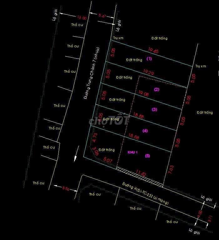 Bán Đẩ Măt Tiền Giá Rẻ Vị Trú Trung Tâm DT 5x20m Full Thổ Giá 4.55 Tỷ 