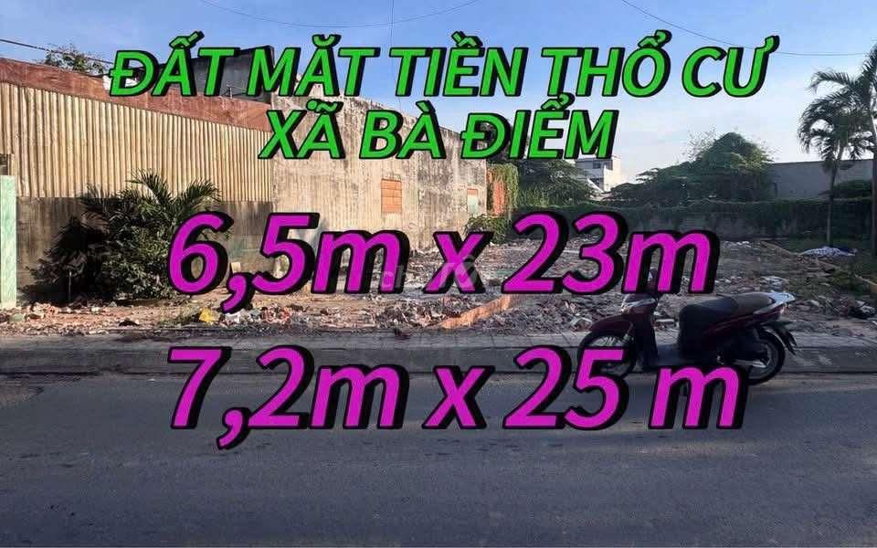 Đất Mặt Tuền Giá Rê 6.5 x 24m Giá 5.25 Tỷ MT Đg XTT 4 Xã Bà Điểm 