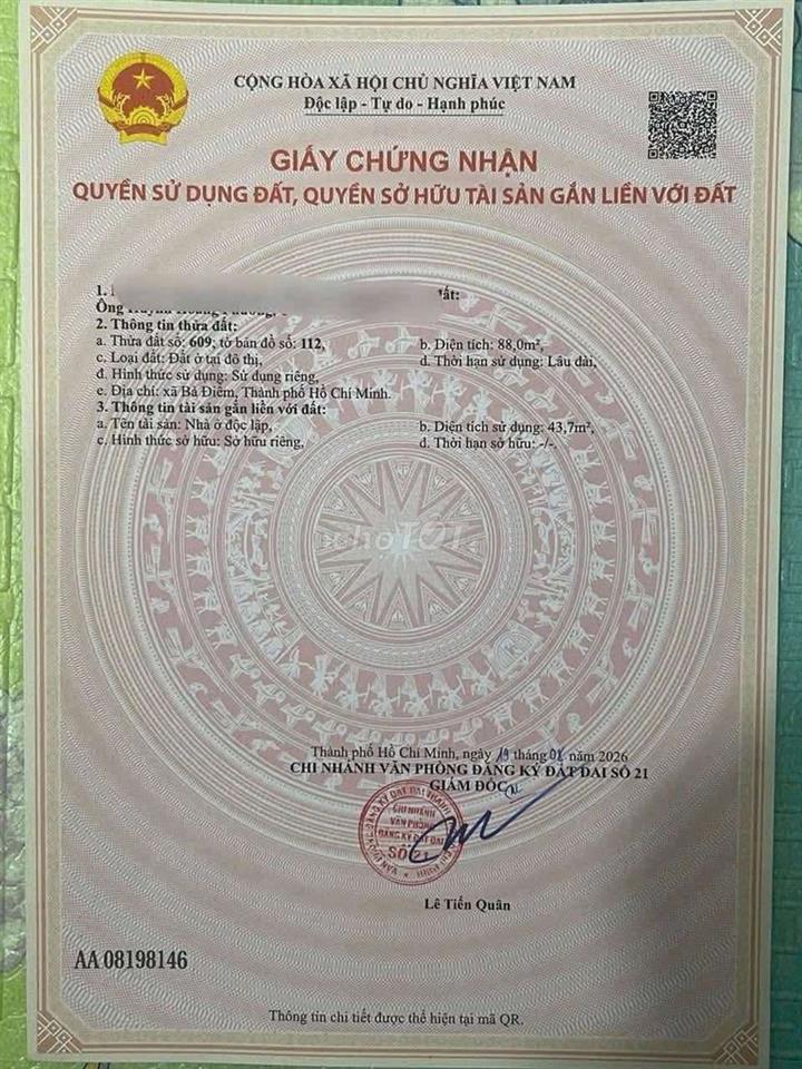 Bán Lô Đất Đg Tô Ký Giáp Q12 DT 5m x 18m Gia 3.5 Tỷ  Vị Trí Đẹp