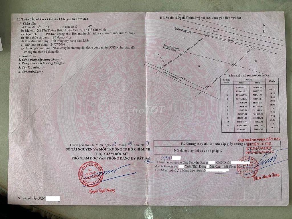 BÁN 7,5 TỶ TRANG TRẠI 5 NGÀN m2. M.TIỀN ĐƯỜNG KÊNH ĐÔNG. CỦ CHI