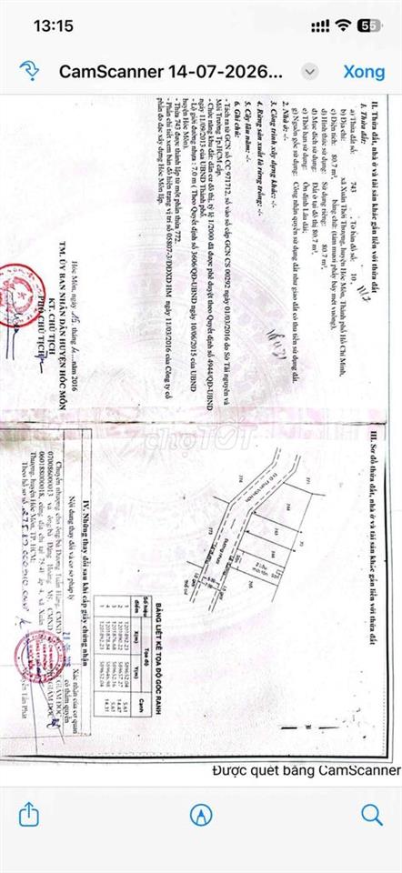 Bán đất gần chợ Xuân Thới Thượng
