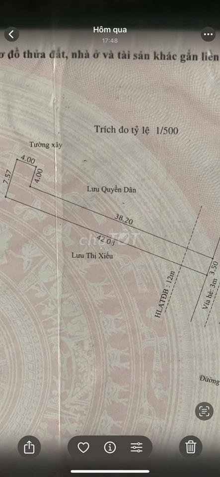  Hai lô đất kề nhau, MT đường Đông Nhì, P. Lái Thiêu ,Có tiếp Môi giới