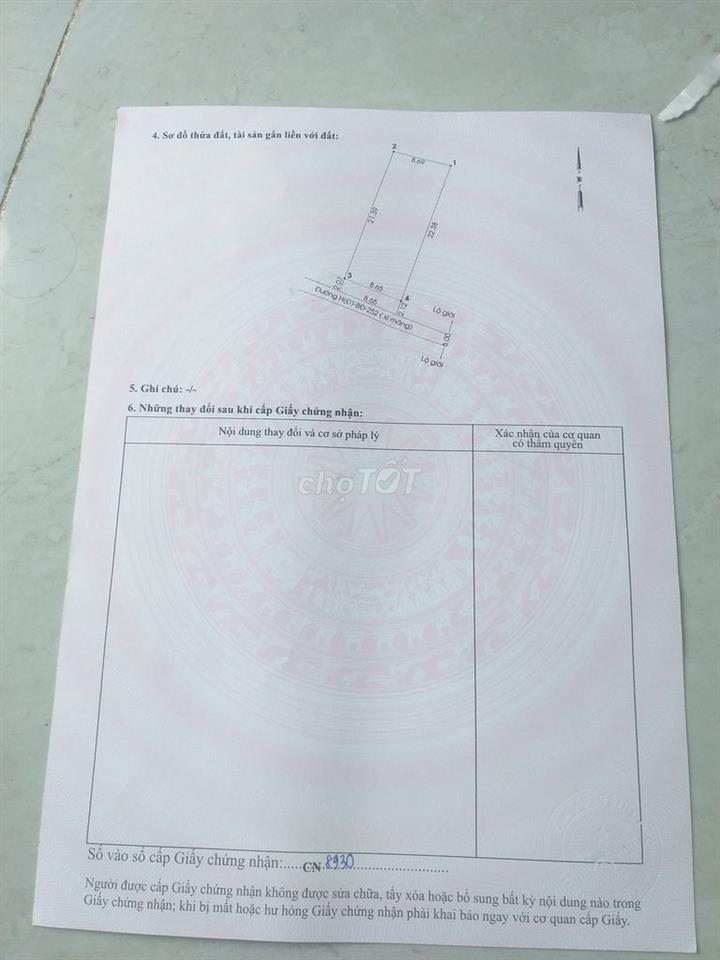 Chính chủ cần bán lô đất gần chợ cây me đất 210m công nhận 189m thổ cư
