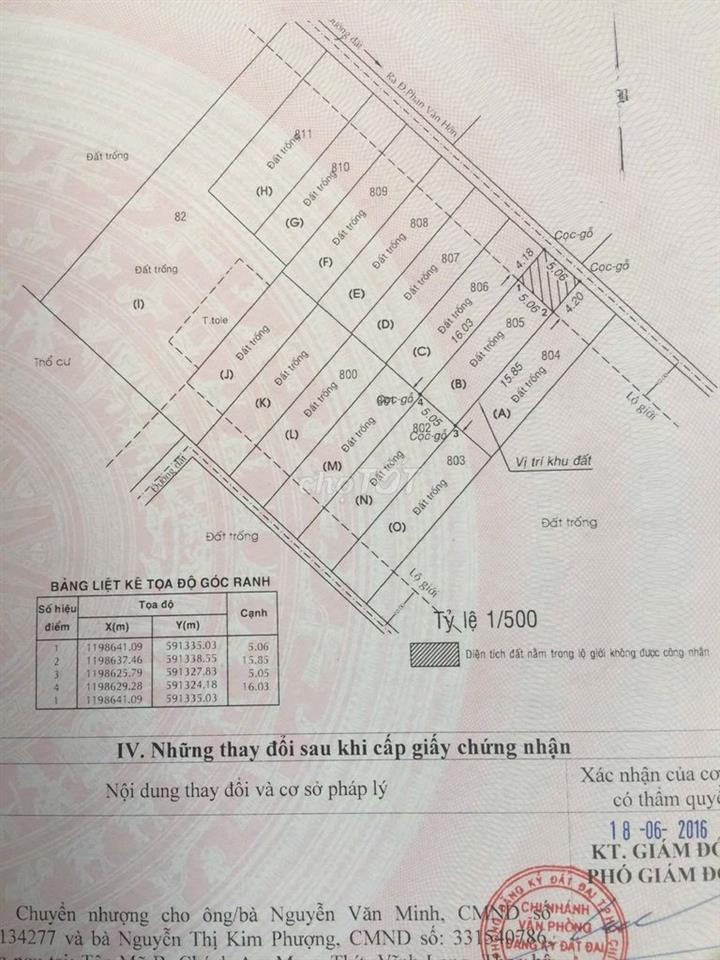 BÁN ĐẤT ĐƯỜNG PHẠM THỊ KHẾ - BÀ ĐIỂM HÓC MÔN] – SỔ HỒNG RIÊNG