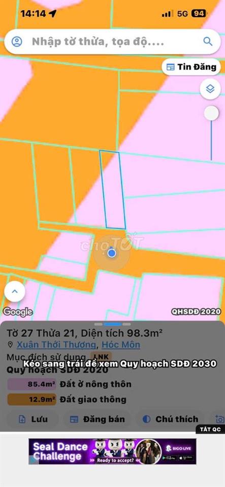 Đất Xuân Thới Thượng 27 - Mặt tiền đường 30m quy hoạch