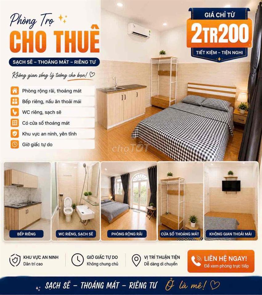 Cho thuê phòng máy lạnh Ngã ba Đông Quang Q12